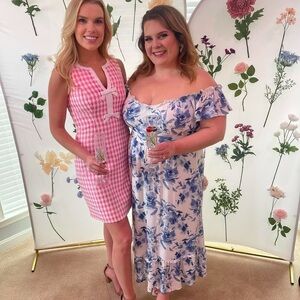 Pink Lilly Pulitzer Gingham Dress with Bow Detail